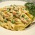Smoked Salmon Alfredo with peas