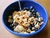Oatmeal w blueberries flax meal n walnuts